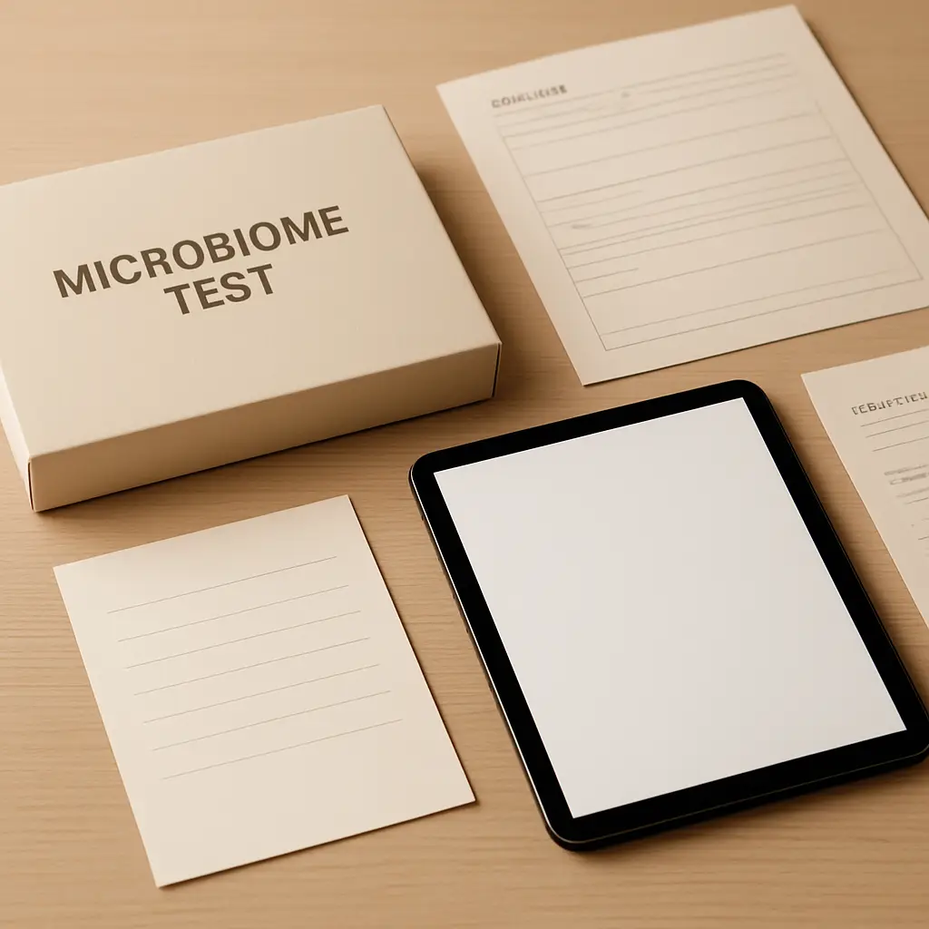 Online microbiome test order information and payment documents