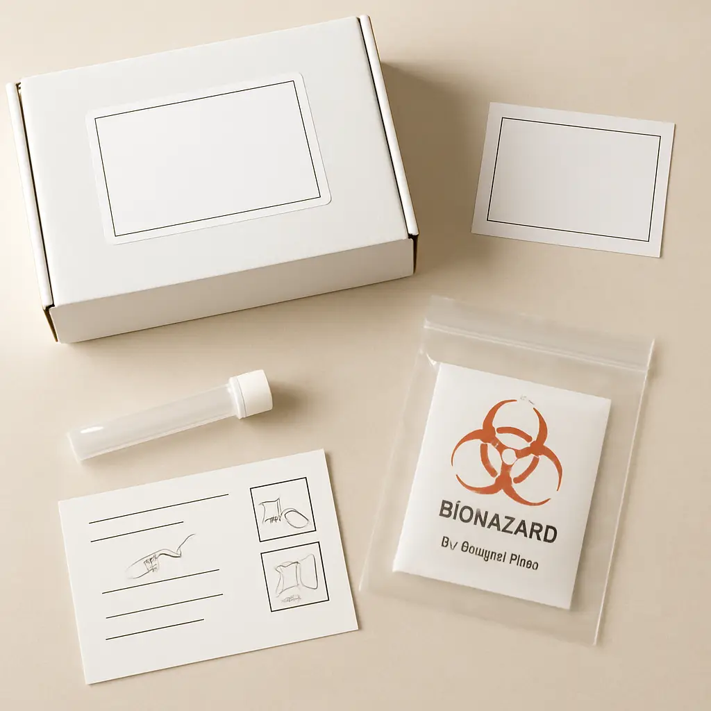 Microbiome test kit packaged for delivery in Canada
